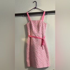 Lilly Pulitzer Pink  Floral Dress with Ribbon
